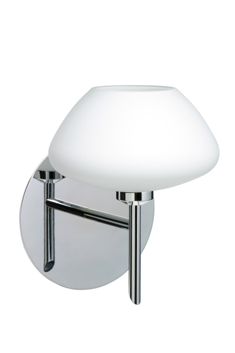 Besa Lighting 1SW-541007-LED-CR Peri LED 5 inch Chrome Mini Sconce Wall Light in Opal Matte Glass