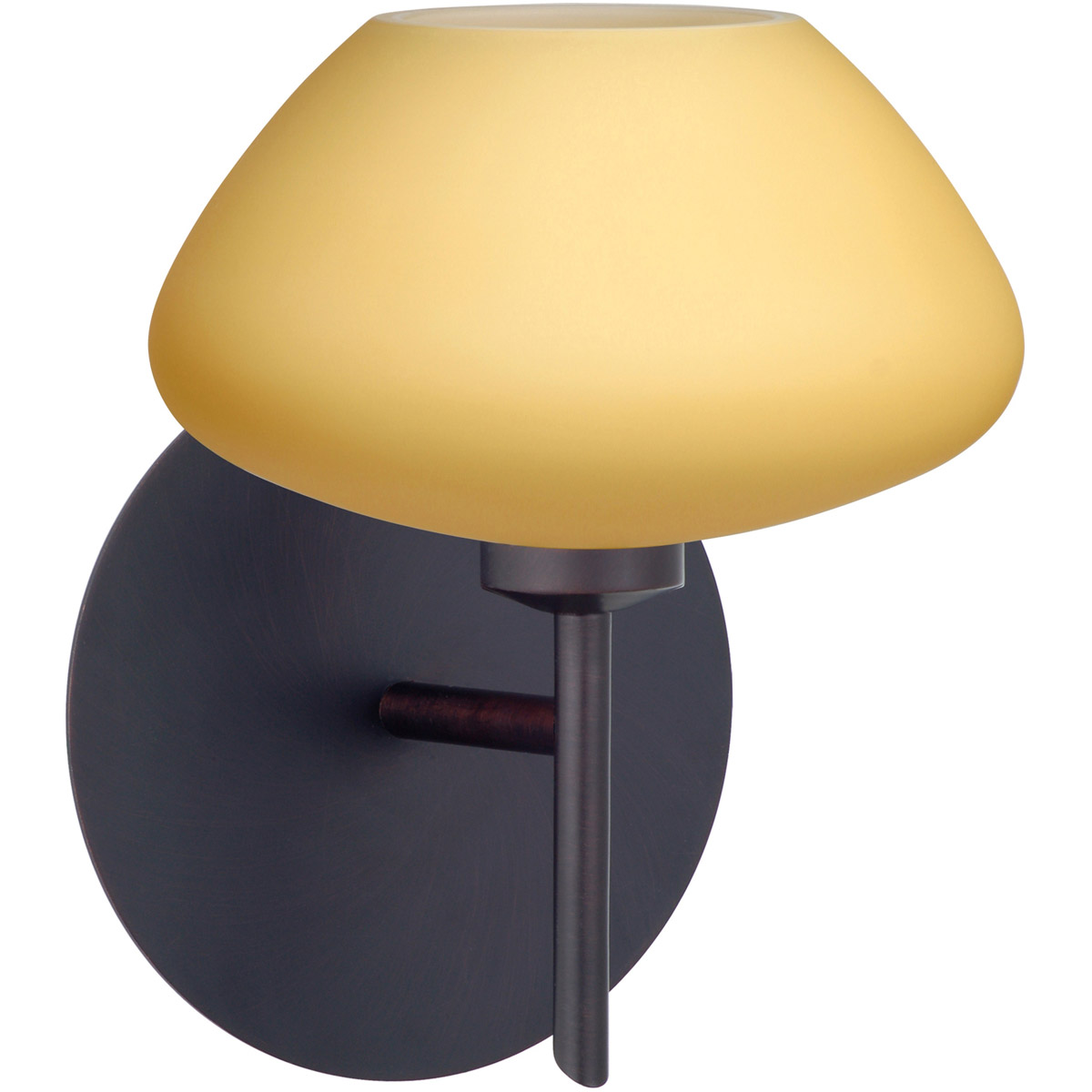 Besa Lighting 1SW-5410VM-BR Peri 1 Light 5 inch Bronze Mini Sconce Wall Light in Halogen, Vanilla Matte Glass