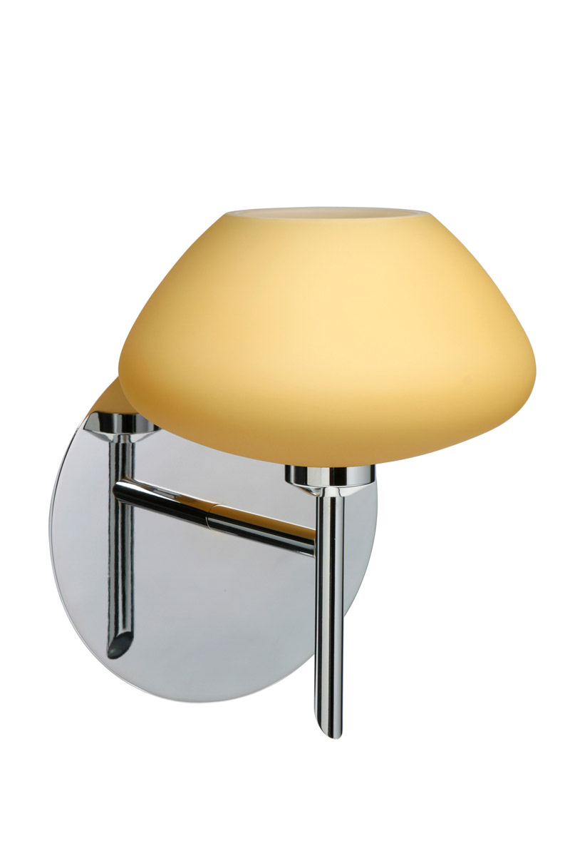 Besa Lighting 1SW-5410VM-CR Peri 1 Light 5 inch Chrome Mini Sconce Wall Light in Halogen, Vanilla Matte Glass