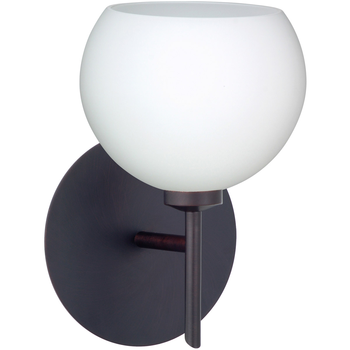 Besa Lighting 1SW-565807-BR Palla 5 1 Light 5 inch Bronze Mini Sconce Wall Light in Halogen, Opal Matte Glass