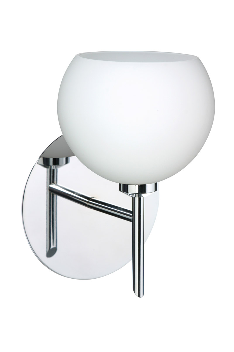 Besa Lighting 1SW-565807-LED-CR Palla 5 LED 5 inch Chrome Mini Sconce Wall Light in Opal Matte Glass