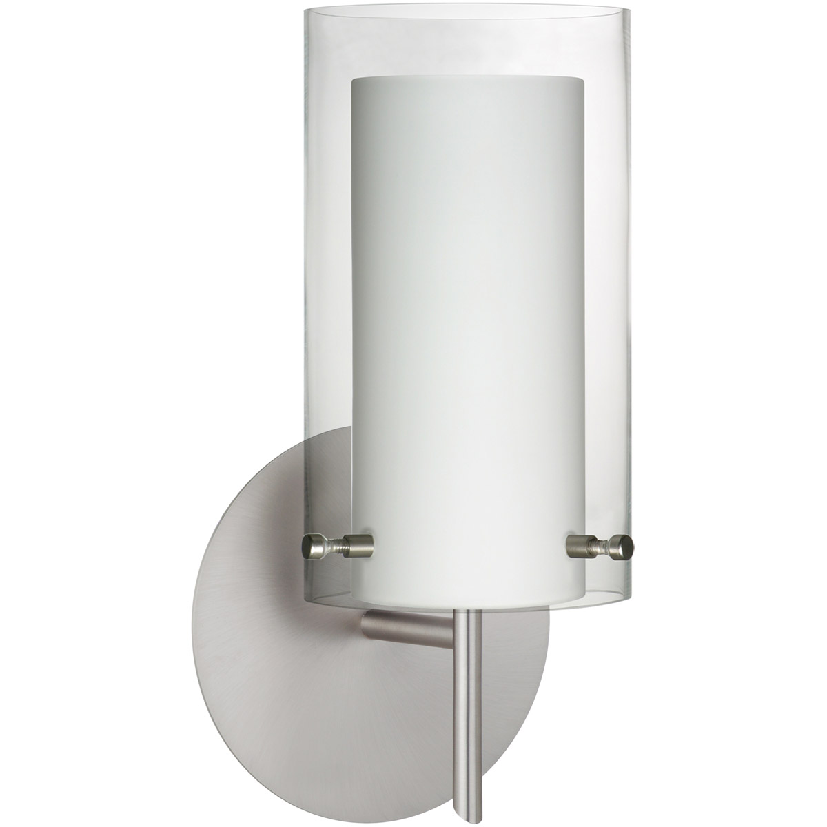 Besa Lighting 1SW-C44007-SN Pahu 4 1 Light 5 inch Satin Nickel Mini Sconce Wall Light in Halogen