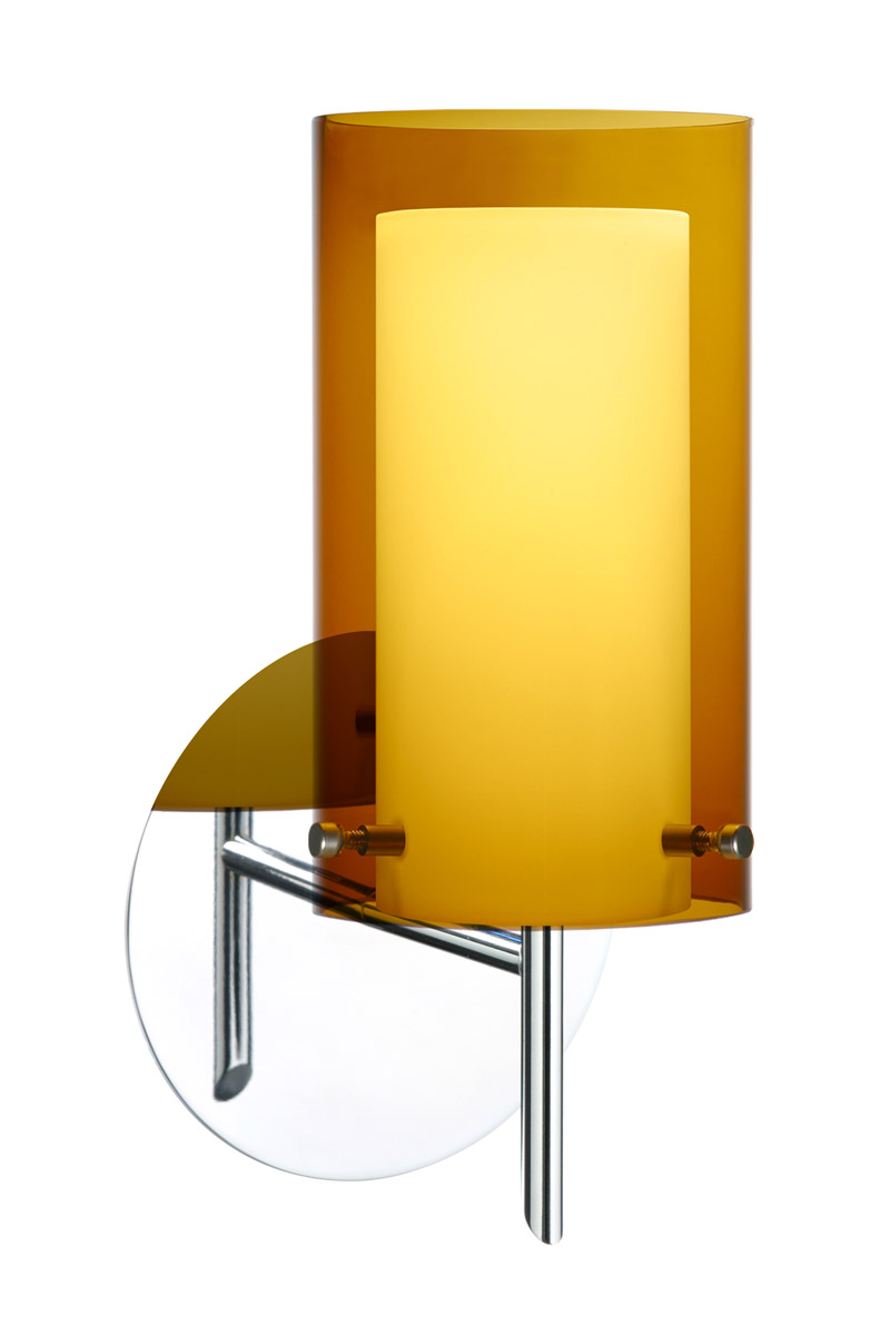 Besa Lighting 1SW-G44007-CR Pahu 4 1 Light 5 inch Chrome Mini Sconce Wall Light in Halogen