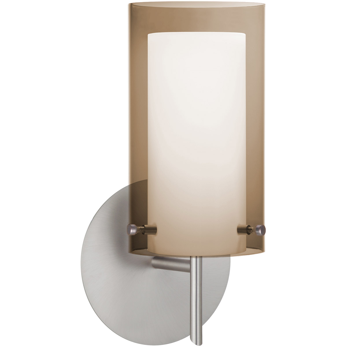 Besa Lighting 1SW-S44007-SN Pahu 4 1 Light 5 inch Satin Nickel Mini Sconce Wall Light in Halogen
