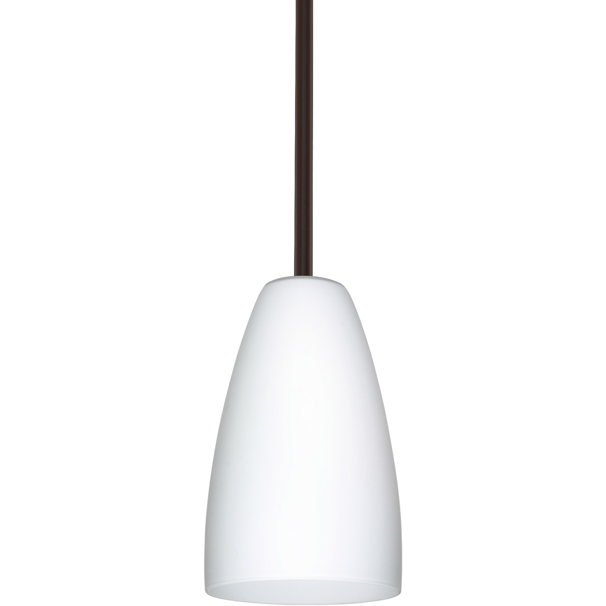 Besa Lighting 1TT-151107-BR Riva 9 1 Light Bronze Stem Pendant Ceiling Light in Incandescent, Opal Matte Glass