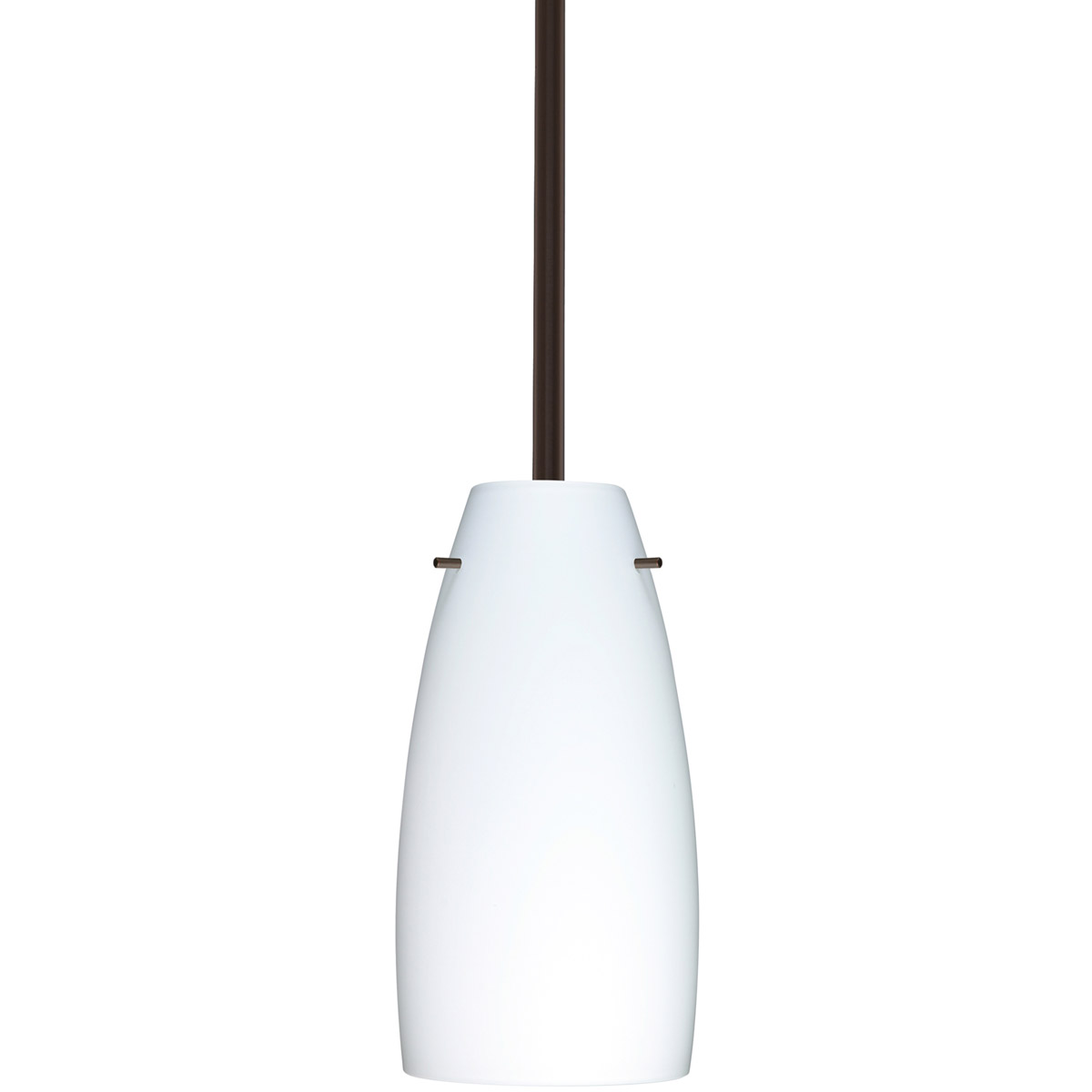 Besa Lighting 1TT-151207-BR Tao 10 1 Light Bronze Stem Pendant Ceiling Light in Incandescent, Opal Matte Glass