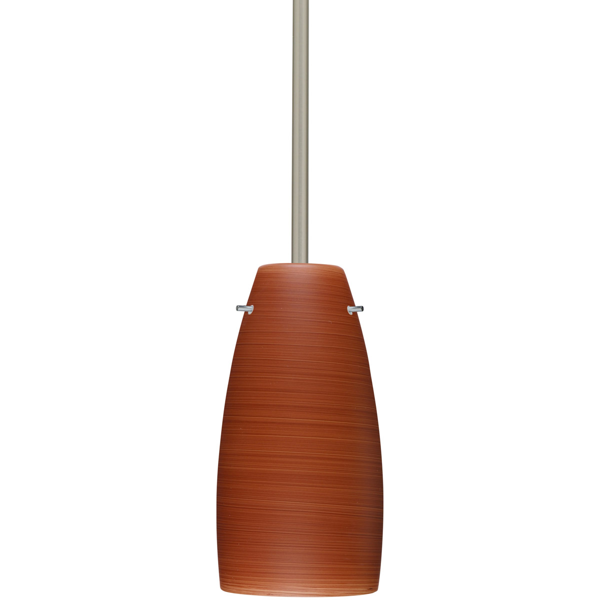Besa Lighting 1TT-1512CH-LED-SN Tao 10 LED Satin Nickel Stem Pendant Ceiling Light in Cherry Glass