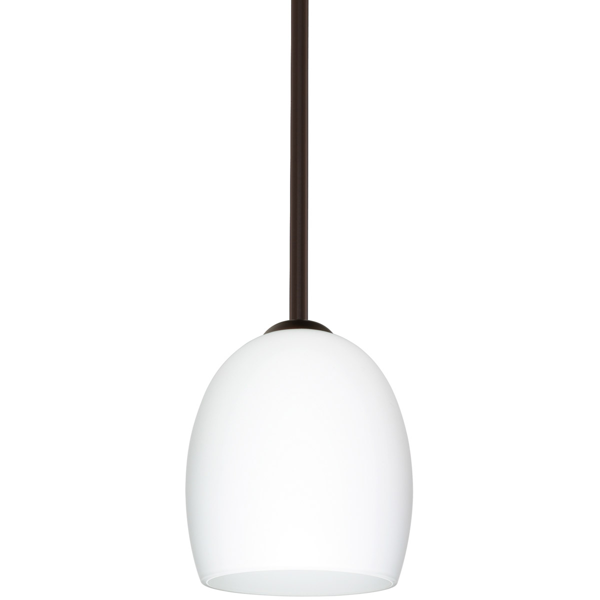 Besa Lighting 1TT-169707-BR Lucia 1 Light Bronze Stem Pendant Ceiling Light in Incandescent, Opal Matte Glass