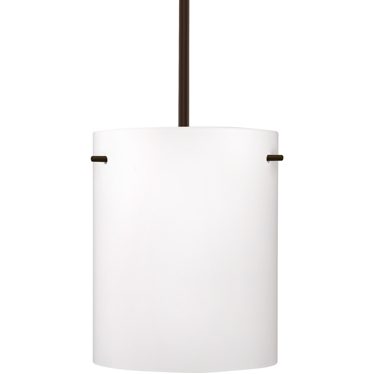 Besa Lighting 1TT-400607-LED-BR Tamburo 8 LED Bronze Stem Pendant Ceiling Light in Opal Matte Glass