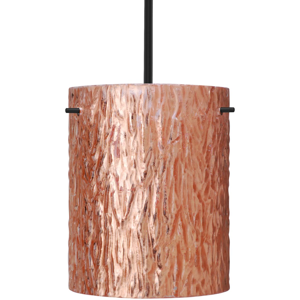 Besa Tamburo 8 Stem Pendant, Stone Copper Foil, Black Finish, 1x 100W MAX E26 Base
