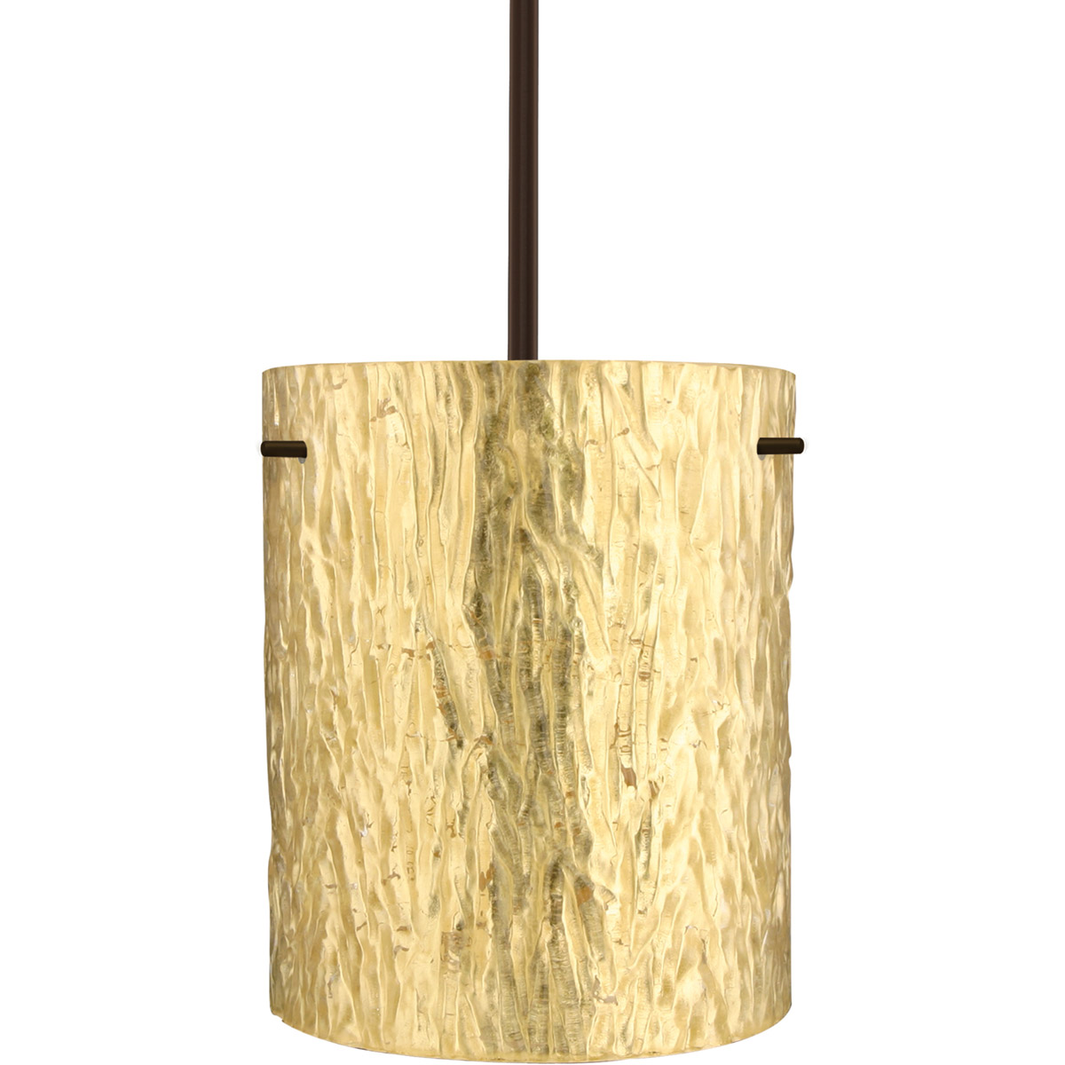 Besa Lighting 1TT-4006GS-BR Tamburo 8 1 Light Bronze Stem Pendant Ceiling Light in Incandescent, Stone Gold Foil Glass