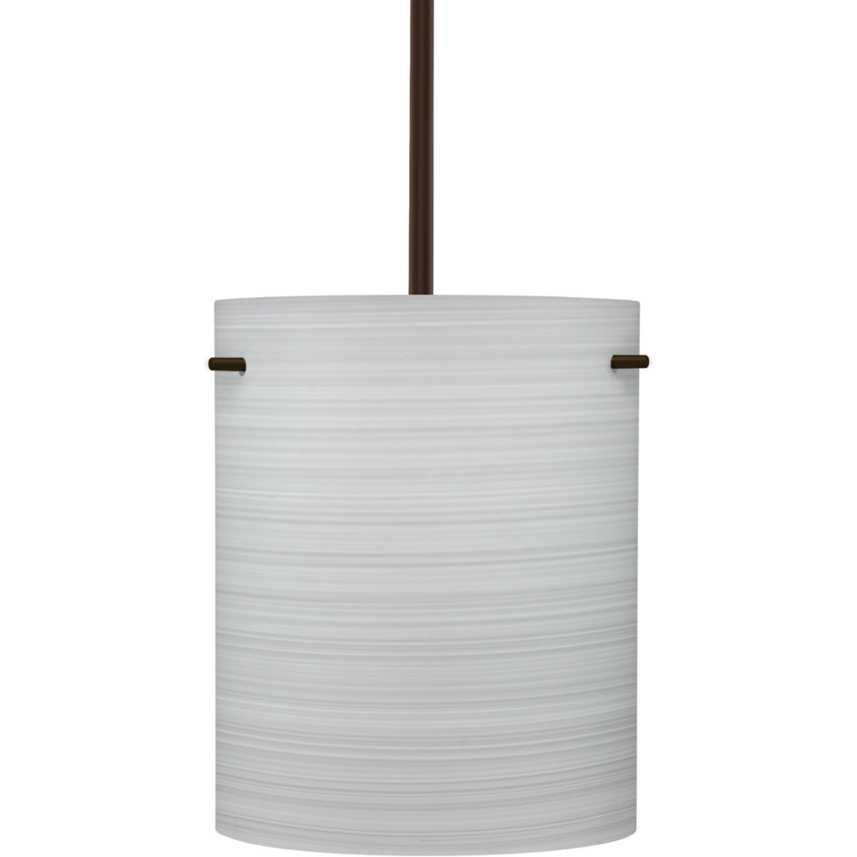 Besa Lighting 1TT-4006KR-LED-BR Tamburo 8 LED Bronze Stem Pendant Ceiling Light in Chalk Glass