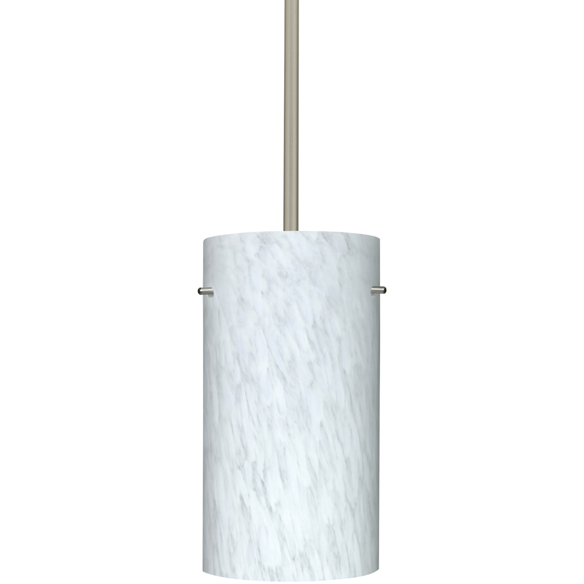 Besa Lighting 1TT-412019-LED-SN Tondo 12 LED Satin Nickel Stem Pendant Ceiling Light in Carrera Glass
