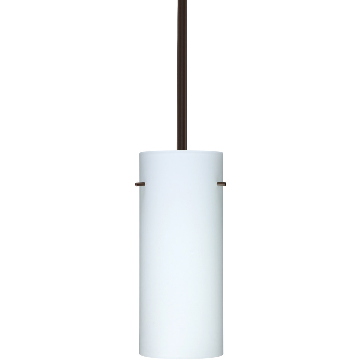 Besa Lighting 1TT-412307-BR Stilo 10 1 Light Bronze Stem Pendant Ceiling Light in Incandescent, Opal Matte Glass