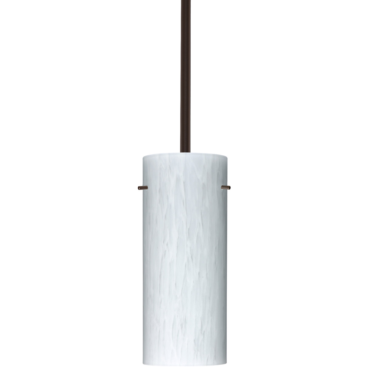 Besa Lighting 1TT-412319-LED-BR Stilo 10 LED Bronze Stem Pendant Ceiling Light in Carrera Glass