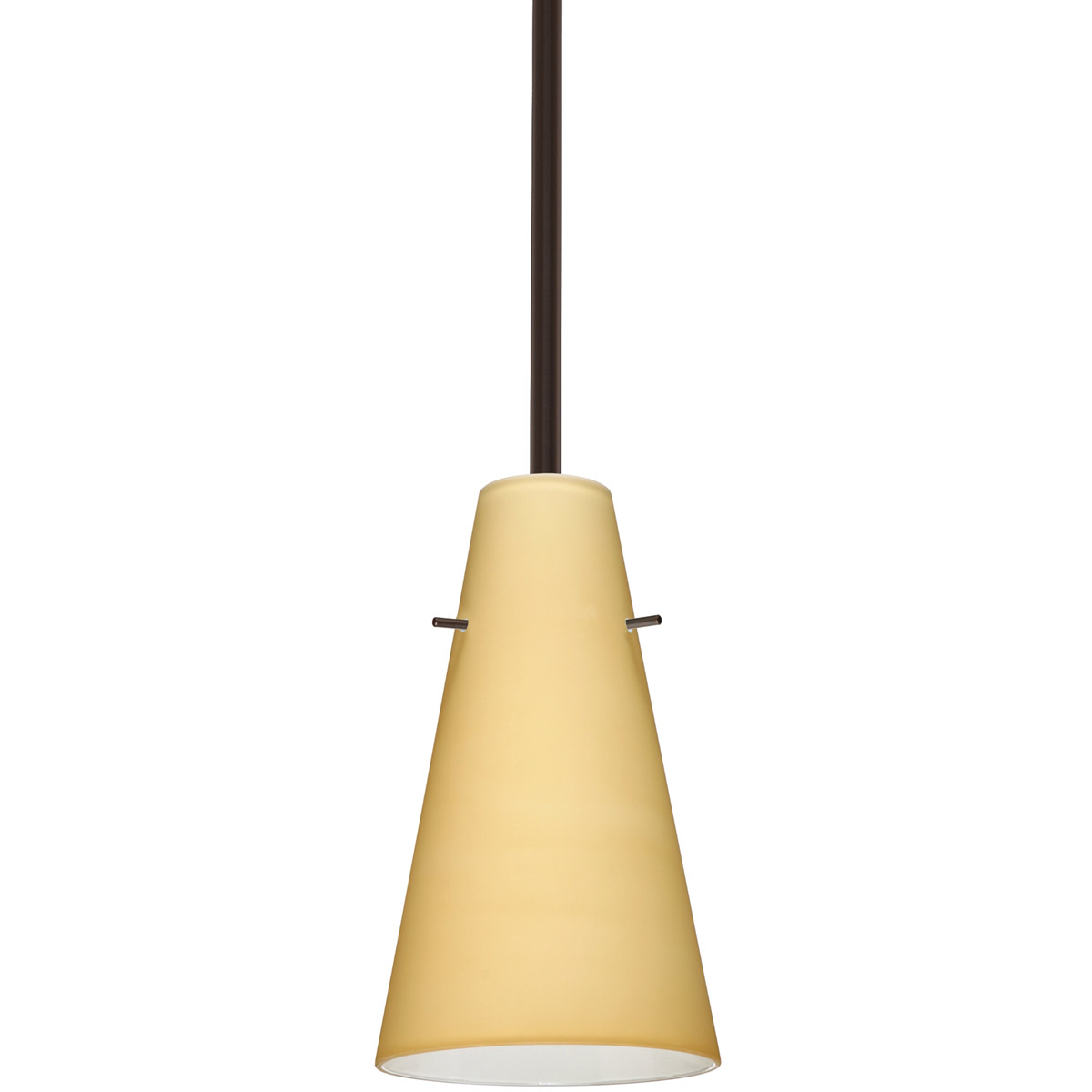 Besa Lighting 1TT-4124VM-LED-BR Cierro LED Bronze Stem Pendant Ceiling Light in Vanilla Matte Glass