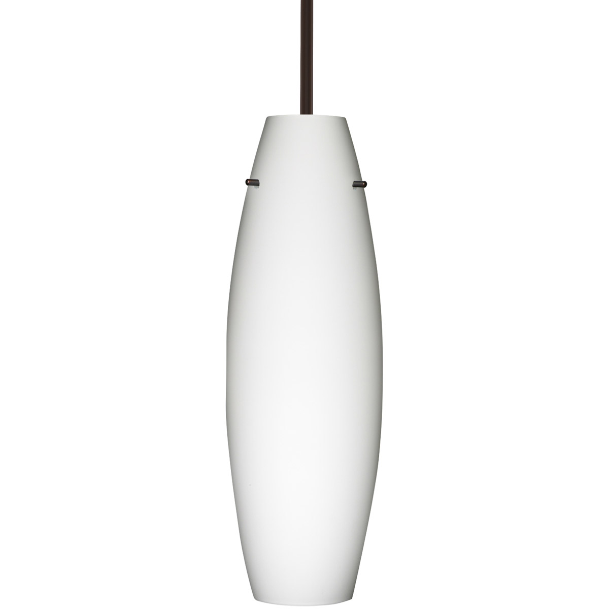 Besa Lighting 1TT-412707-LED-BR Tara LED Bronze Stem Pendant Ceiling Light in Opal Matte Glass