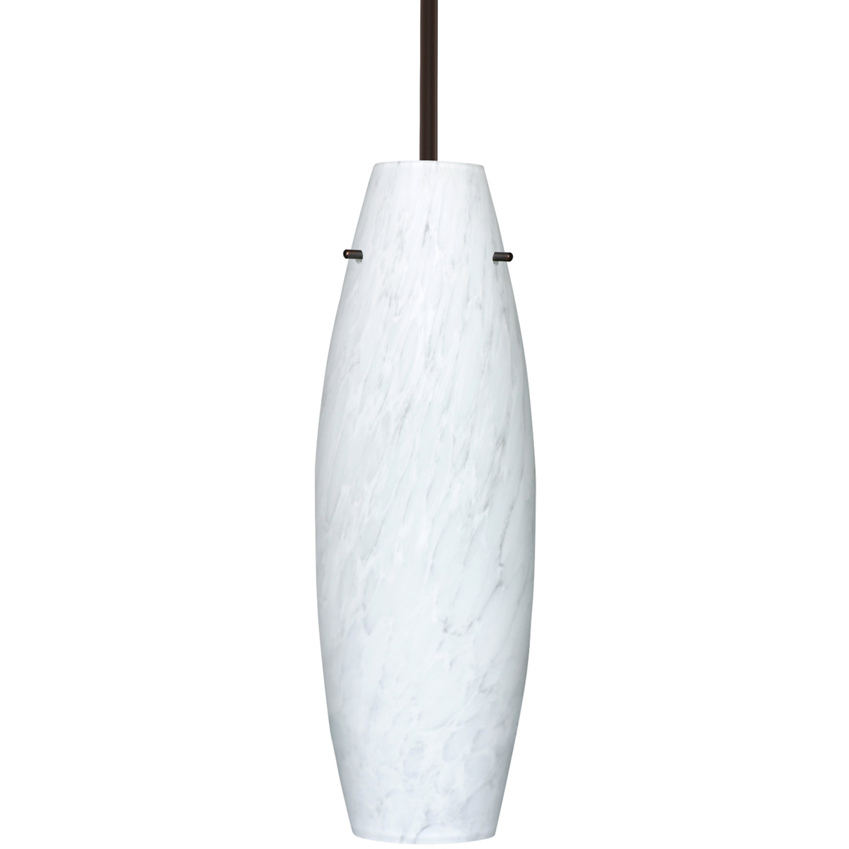 Besa Lighting 1TT-412719-LED-BR Tara LED Bronze Stem Pendant Ceiling Light in Carrera Glass