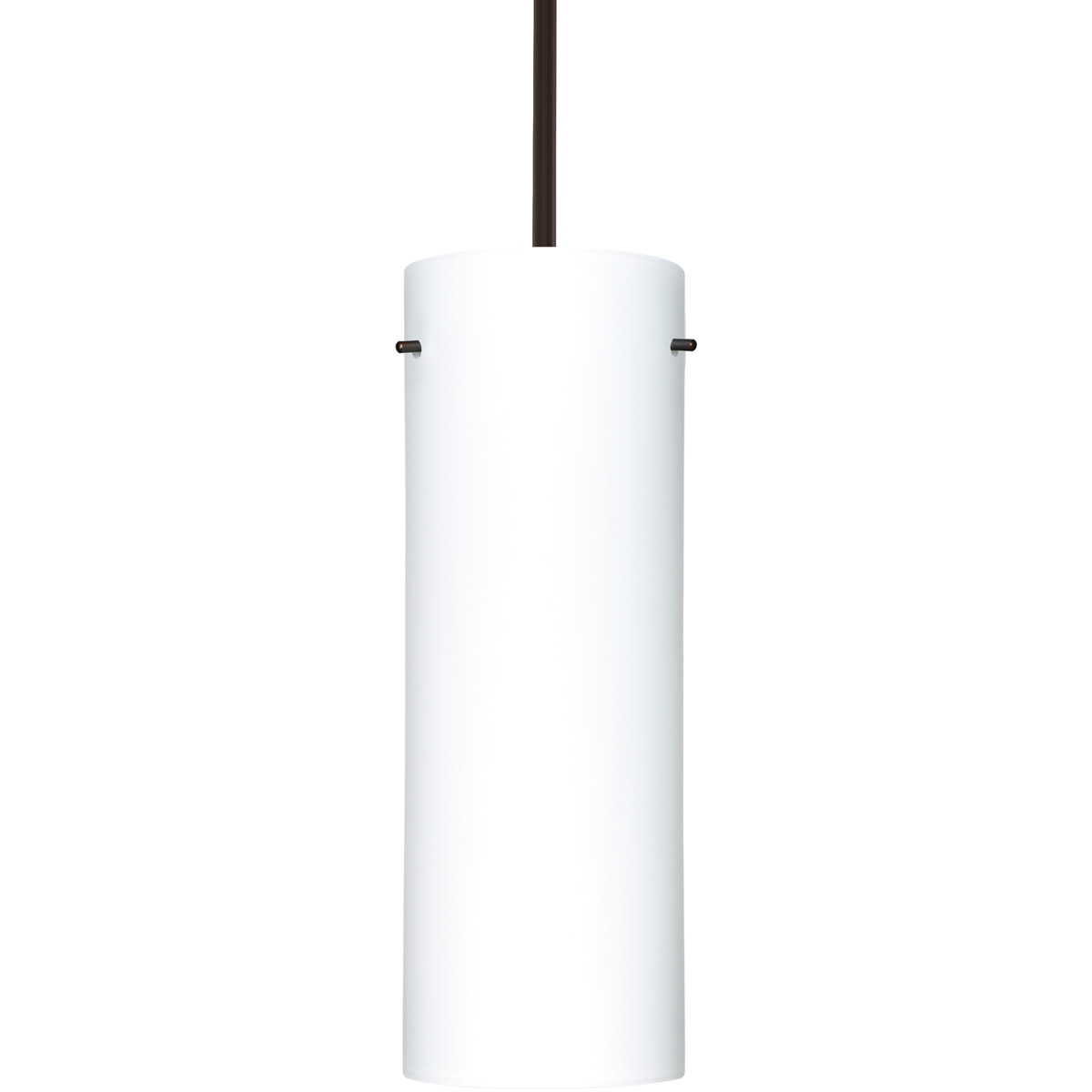 Besa Lighting 1TT-412807-BR Tondo 18 1 Light Bronze Stem Pendant Ceiling Light in Incandescent, Opal Matte Glass