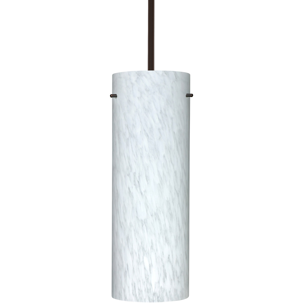 Besa Lighting 1TT-412819-BR Tondo 18 1 Light Bronze Stem Pendant Ceiling Light in Incandescent, Carrera Glass