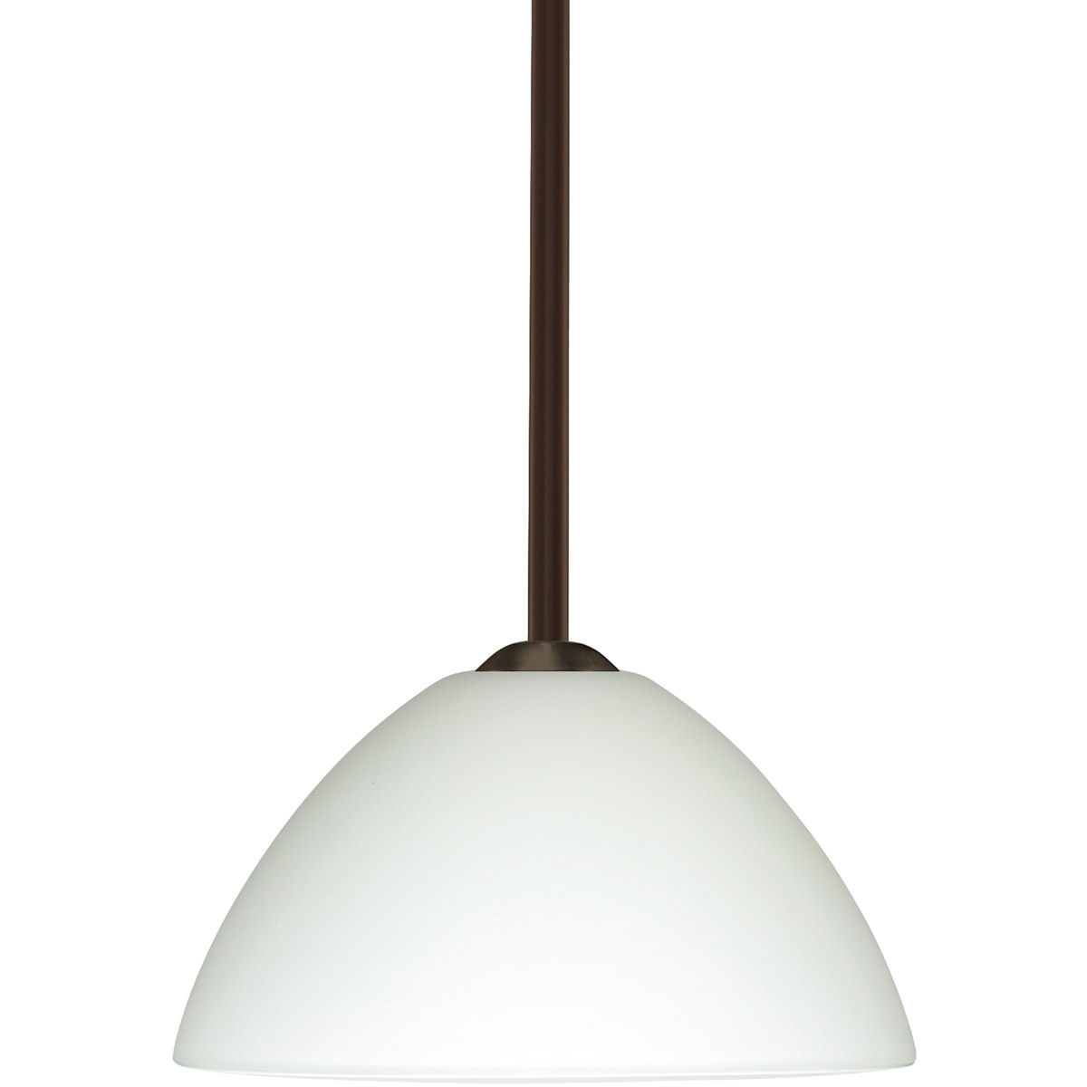 Besa Lighting 1TT-420107-LED-BR Tessa LED Bronze Stem Pendant Ceiling Light in White Glass