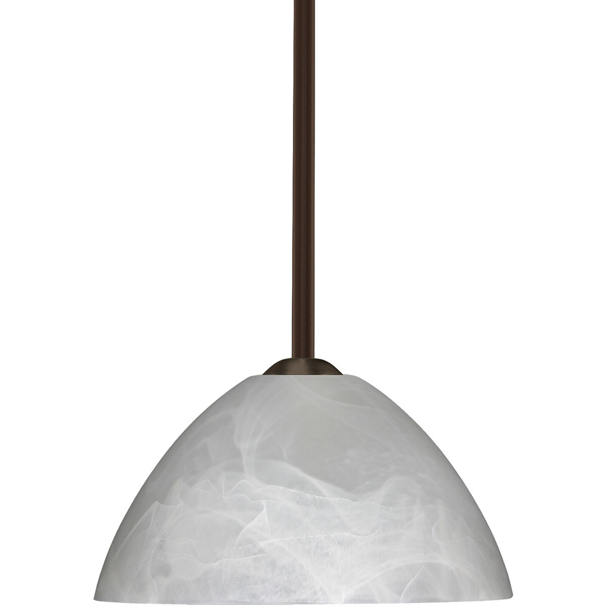 Besa Lighting 1TT-420152-BR Tessa 1 Light Bronze Stem Pendant Ceiling Light in Incandescent, Marble Glass