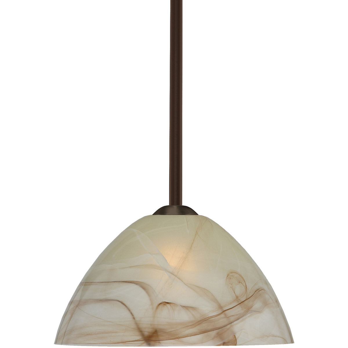 Besa Lighting 1TT-420183-LED-BR Tessa LED Bronze Stem Pendant Ceiling Light in Mocha Glass