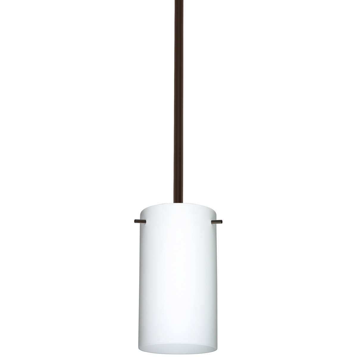 Besa Lighting 1TT-440407-LED-BR Stilo 7 LED Bronze Stem Pendant Ceiling Light in Opal Matte Glass