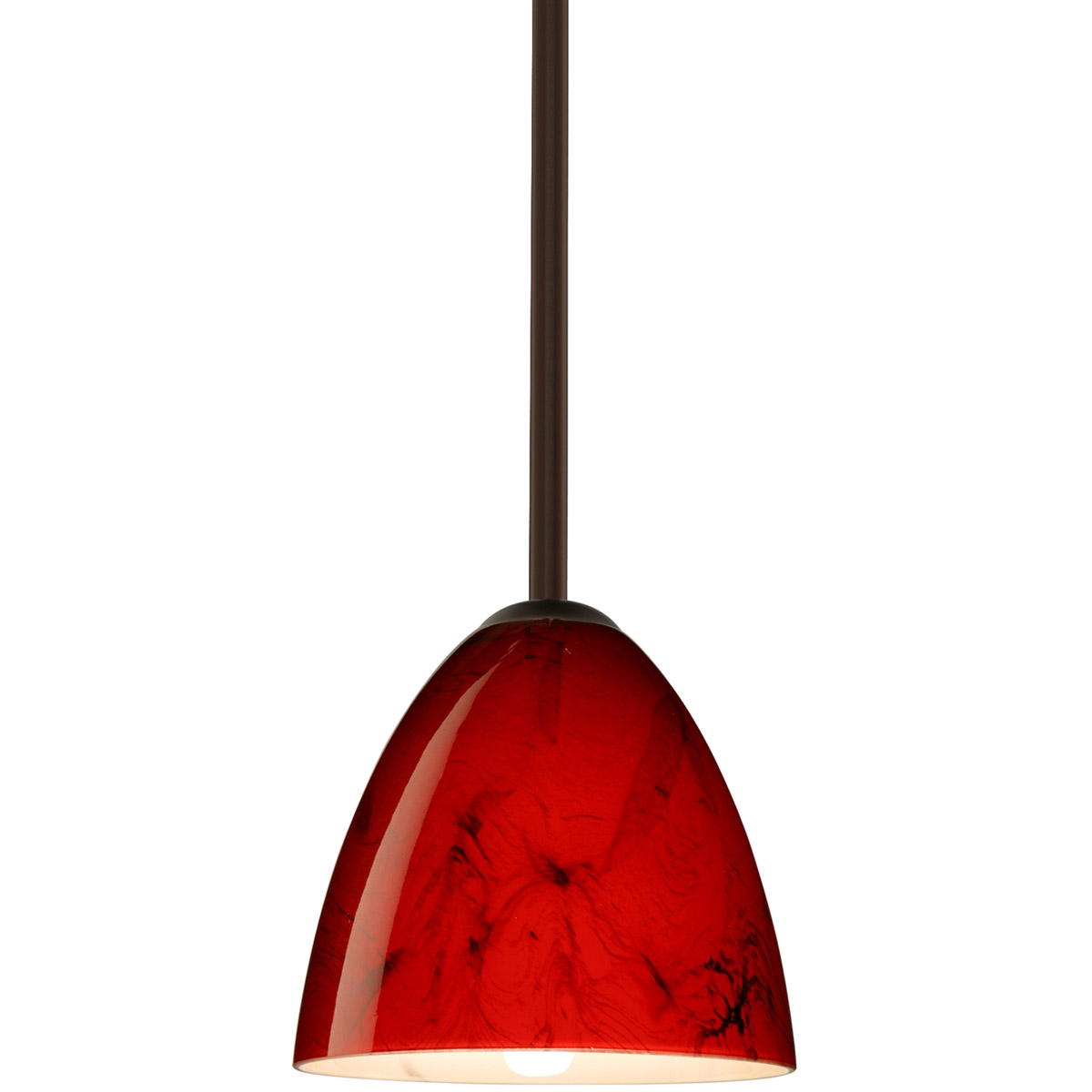 Besa Lighting 1TT-4470MA-LED-BR Vila LED Bronze Stem Pendant Ceiling Light in Magma Glass