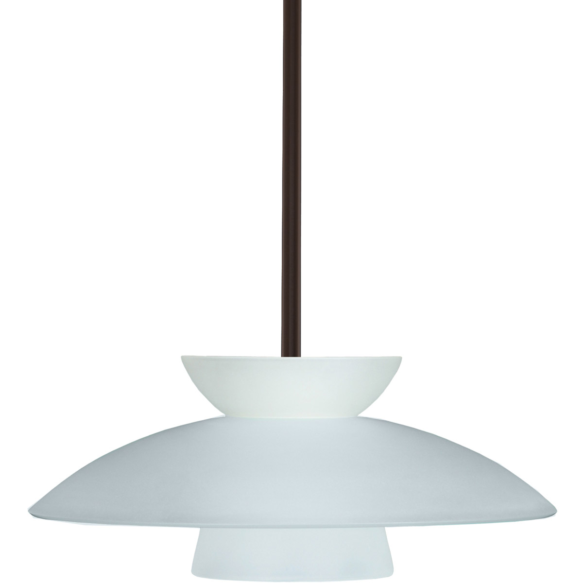 Besa Lighting 1TT-451325-LED-BR Trilo 15 LED Bronze Stem Pendant Ceiling Light in Frost Glass