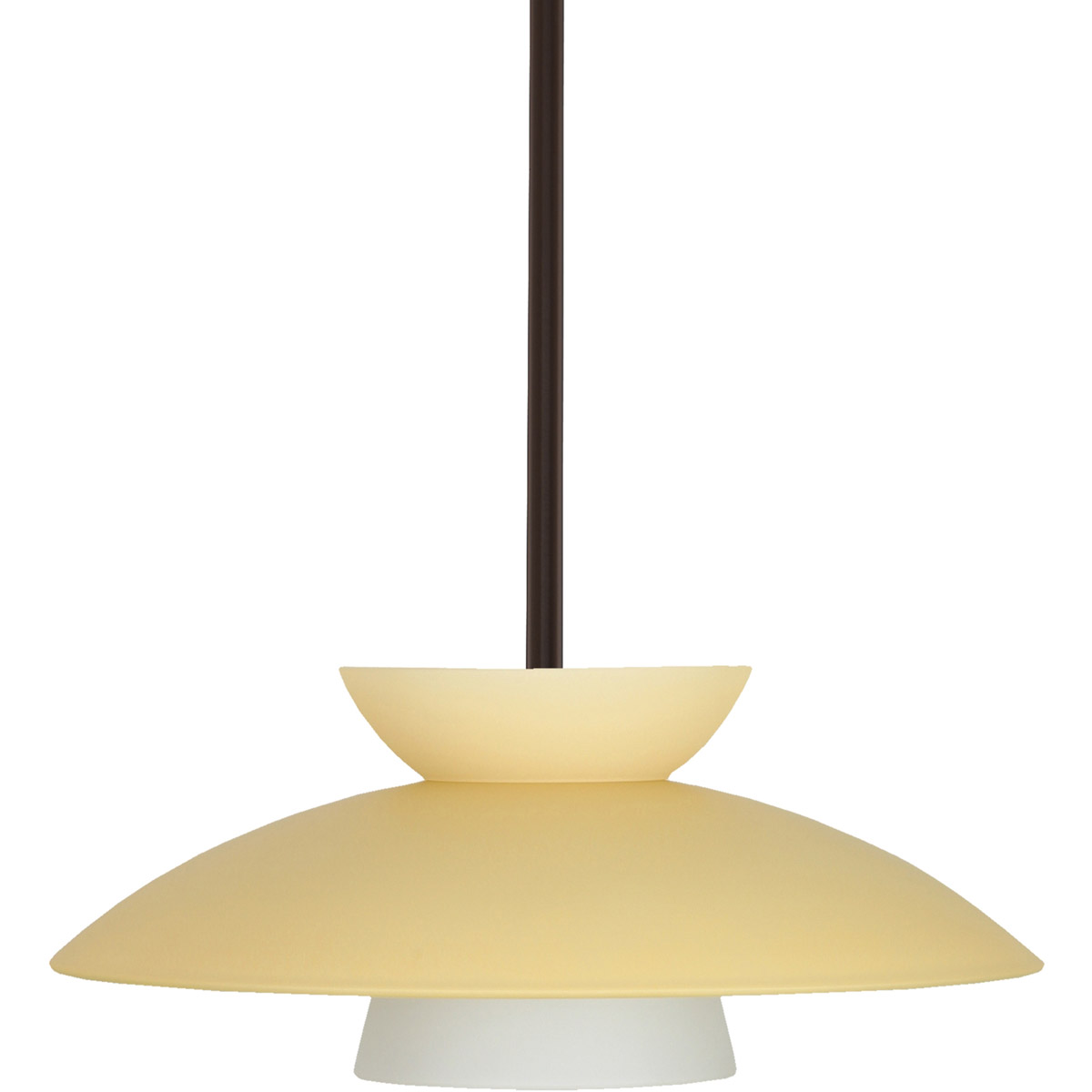 Besa Lighting 1TT-451397-BR Trilo 15 1 Light Bronze Stem Pendant Ceiling Light in Incandescent, Champagne Glass