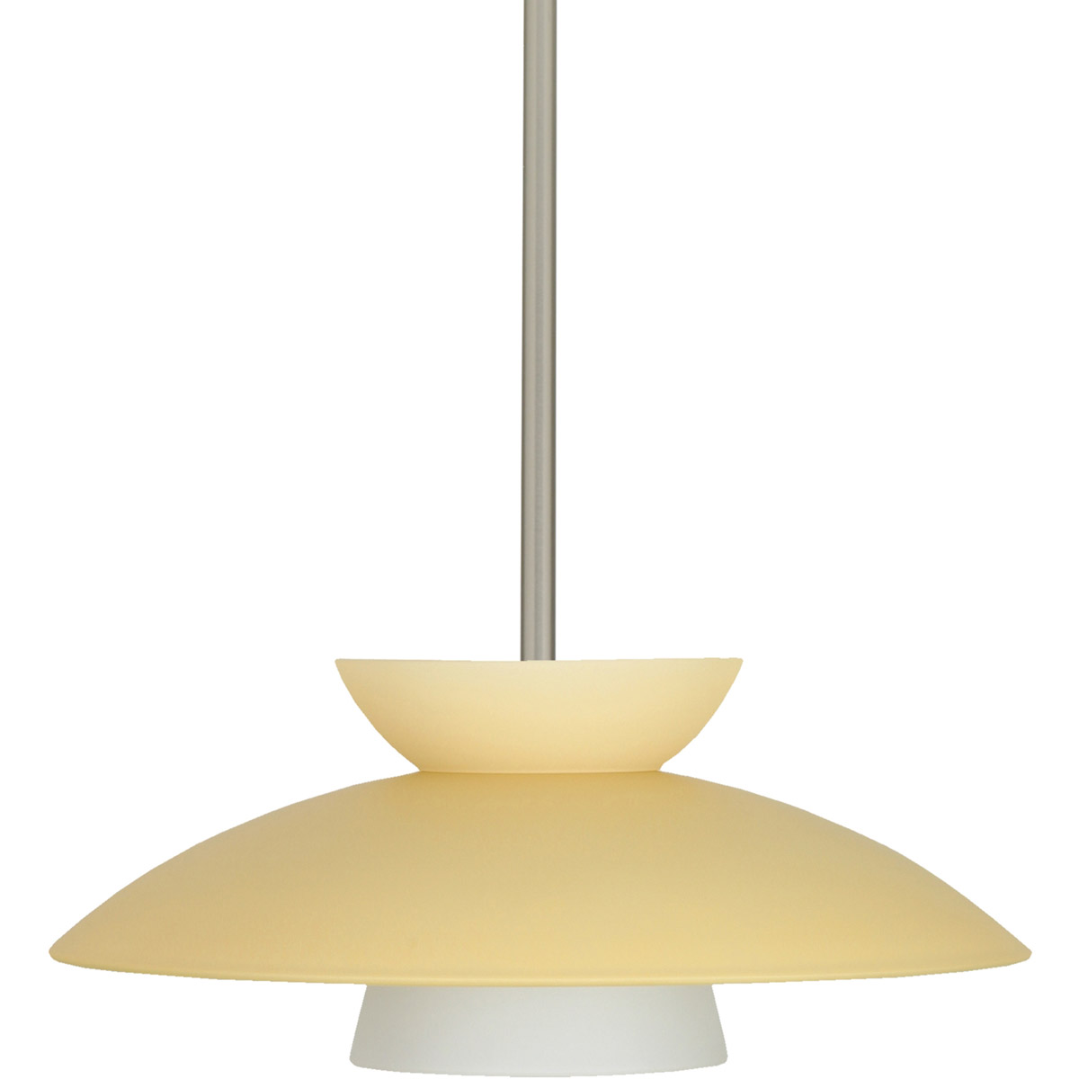 Besa Lighting 1TT-451397-LED-SN Trilo 15 LED Satin Nickel Stem Pendant Ceiling Light in Champagne Glass