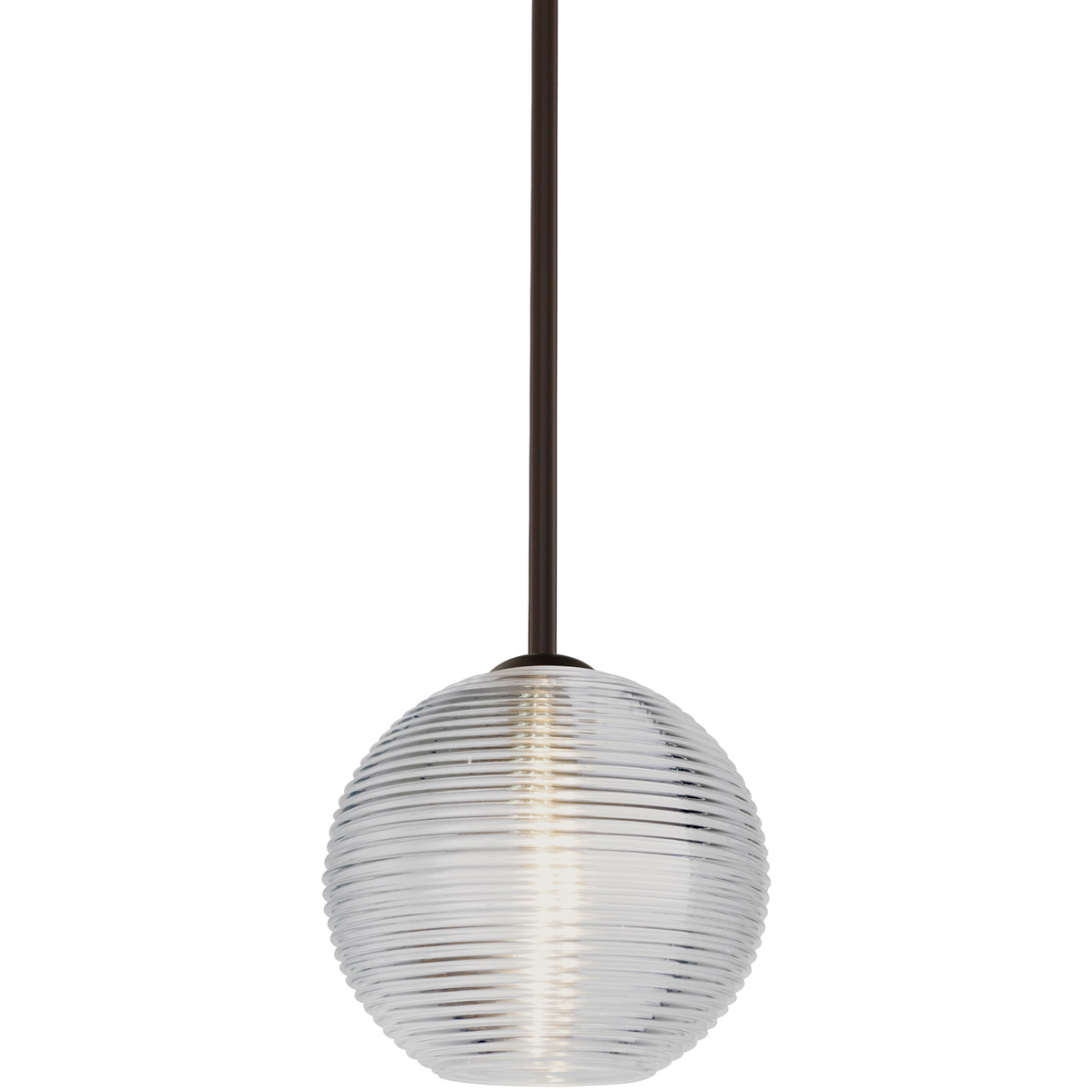 Besa Lighting 1TT-461600-LED-BR Kristall 8 LED Bronze Stem Pendant Ceiling Light in Clear Glass