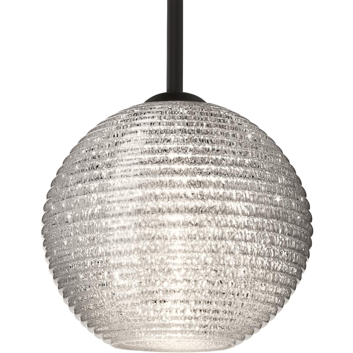 Besa Lighting 1TT-4616GL-LED-BK Kristall 8 LED Black Cord Pendant Ceiling Light