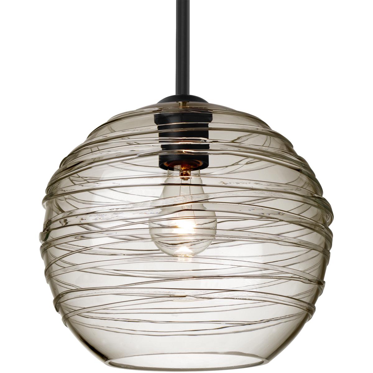 Besa Lighting 1TT-462702-BK Wave 10 1 Light Black Cord Pendant Ceiling Light