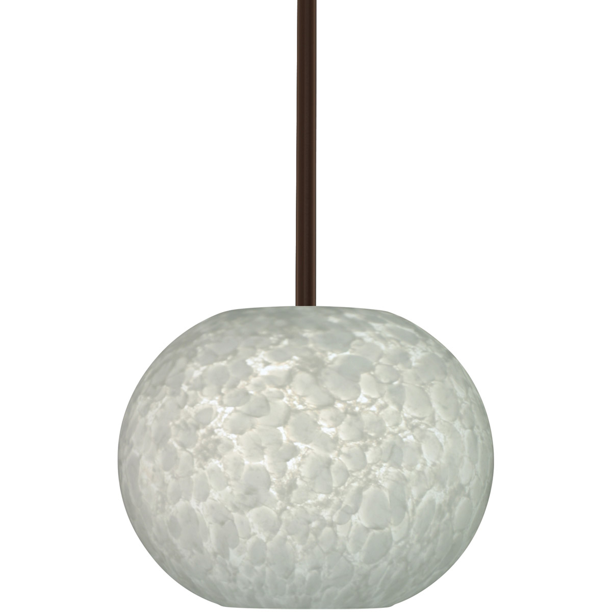 Besa Lighting 1TT-477619-BR Luna 1 Light Bronze Stem Pendant Ceiling Light in Incandescent, Carrera Glass