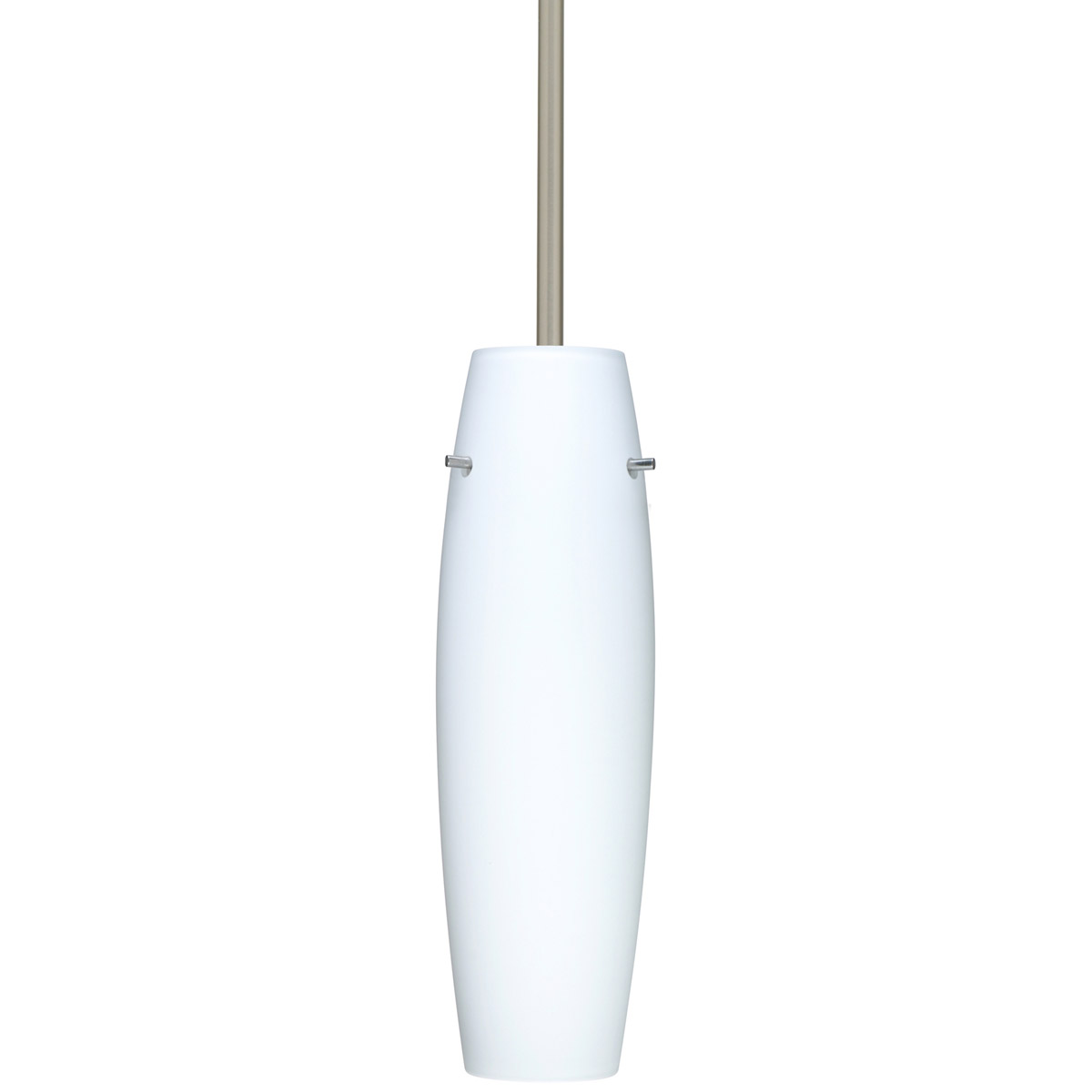 Besa Lighting 1TT-489707-LED-SN Suzi LED Satin Nickel Stem Pendant Ceiling Light in Opal Matte Glass