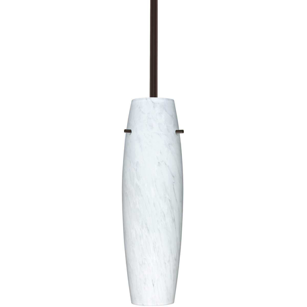 Besa Lighting 1TT-489719-LED-BR Suzi LED Bronze Stem Pendant Ceiling Light in Carrera Glass
