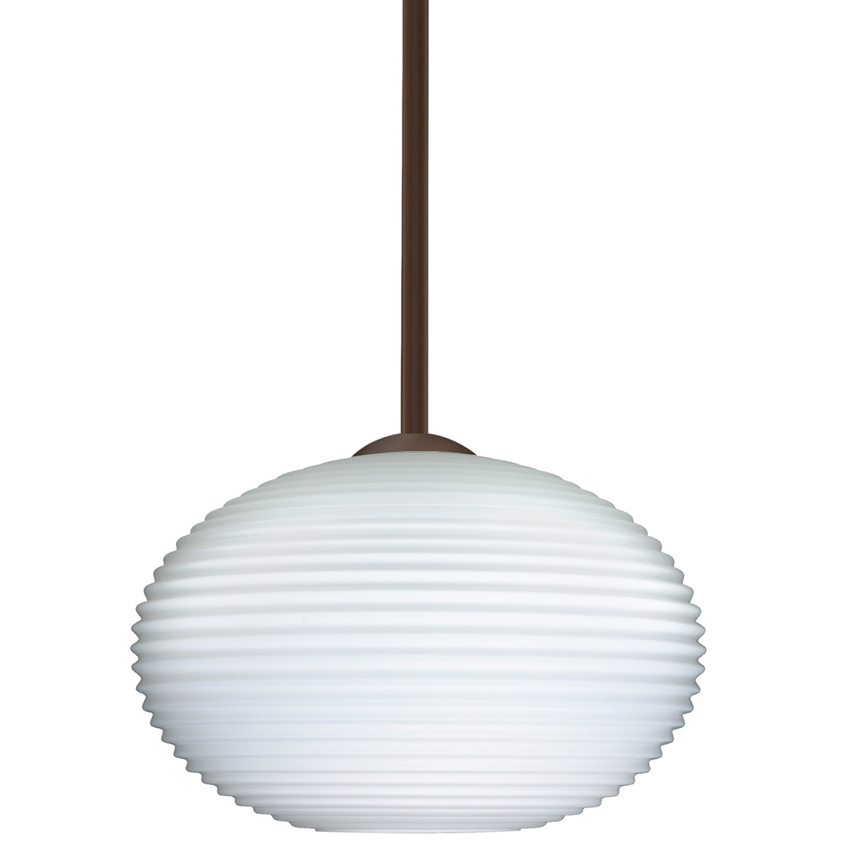 Besa Lighting 1TT-491207-LED-BR Pape 10 LED Bronze Stem Pendant Ceiling Light in Opal Matte Glass