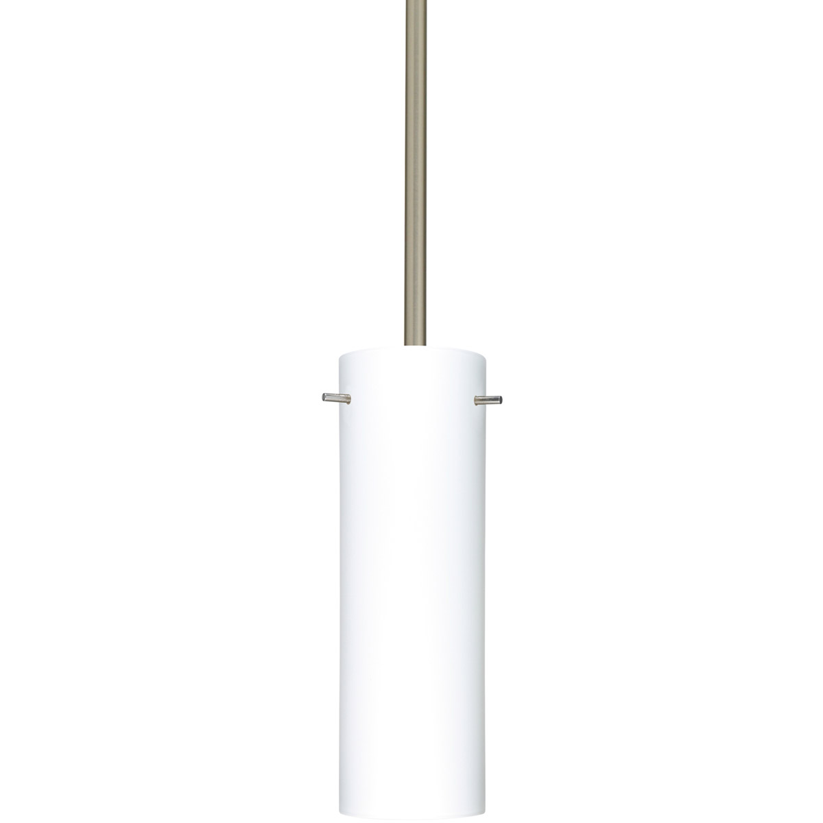 Besa Lighting 1TT-493007-SN Copa 1 Light Satin Nickel Stem Pendant Ceiling Light in Incandescent, Opal Matte Glass