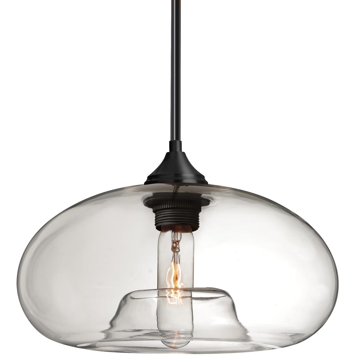 Besa Lighting 1TT-BANACL-BK Bana 1 Light Black Cord Pendant Ceiling Light
