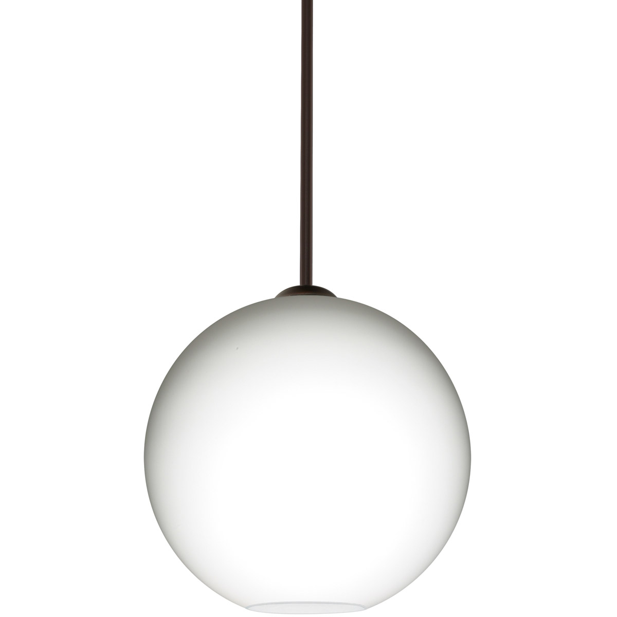 Besa Lighting 1TT-COCO1207-BR Coco 12 1 Light Bronze Stem Pendant Ceiling Light in Incandescent, Opal Matte Glass