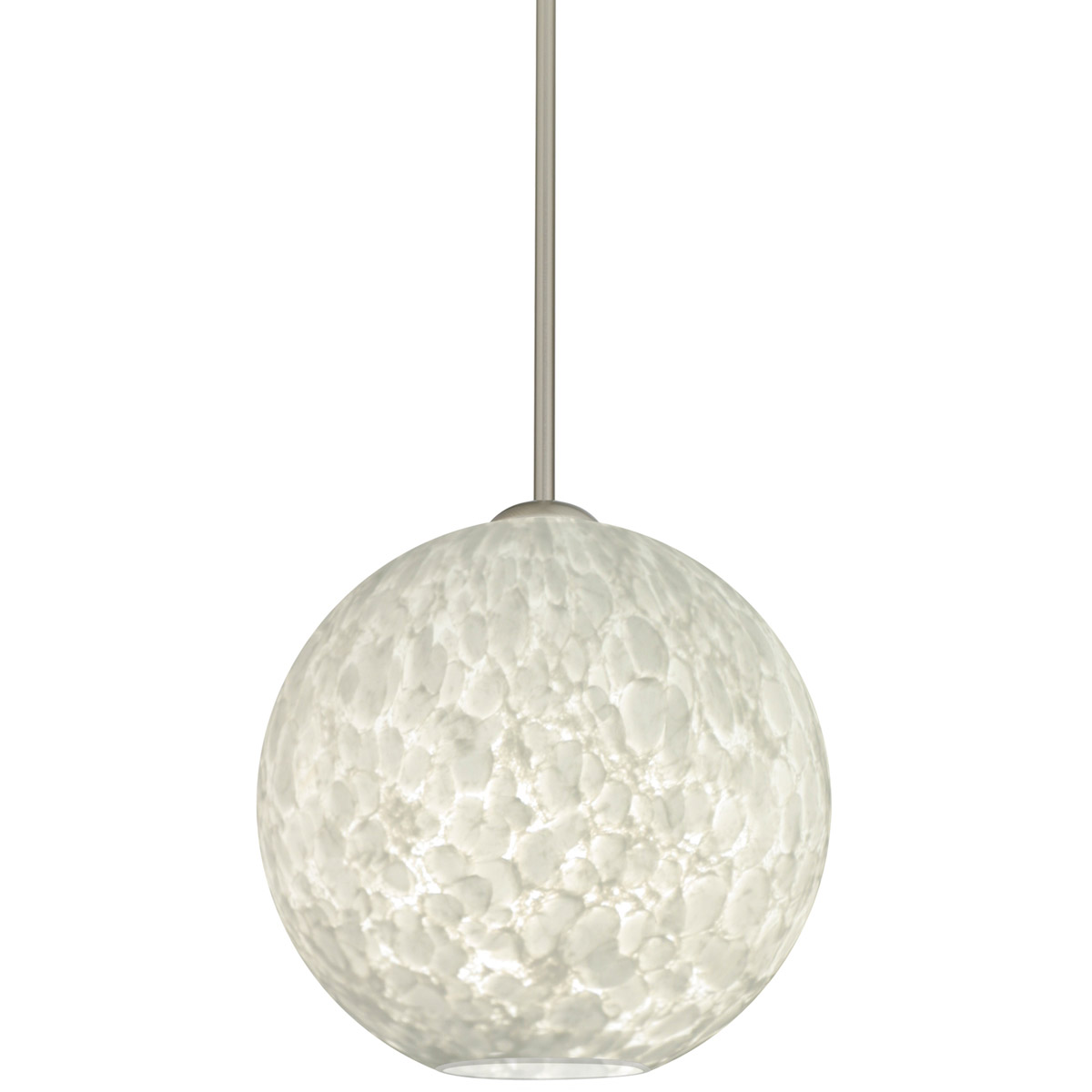 Besa Lighting 1TT-COCO1219-LED-SN Coco 12 LED Satin Nickel Stem Pendant Ceiling Light in Carrera Glass
