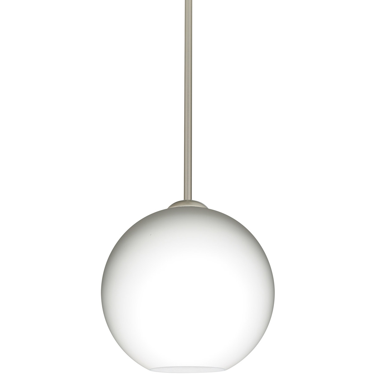 Besa Lighting 1TT-COCO807-SN Coco 8 1 Light Satin Nickel Stem Pendant Ceiling Light in Incandescent, Opal Matte Glass