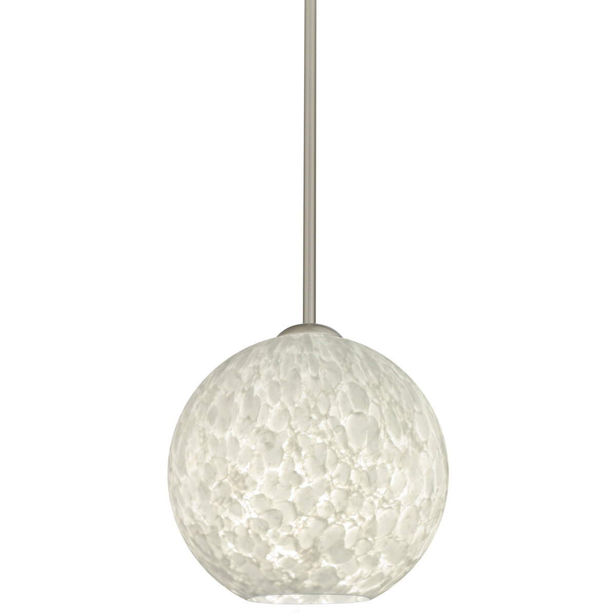 Besa Lighting 1TT-COCO819-LED-SN Coco 8 LED Satin Nickel Stem Pendant Ceiling Light in Carrera Glass