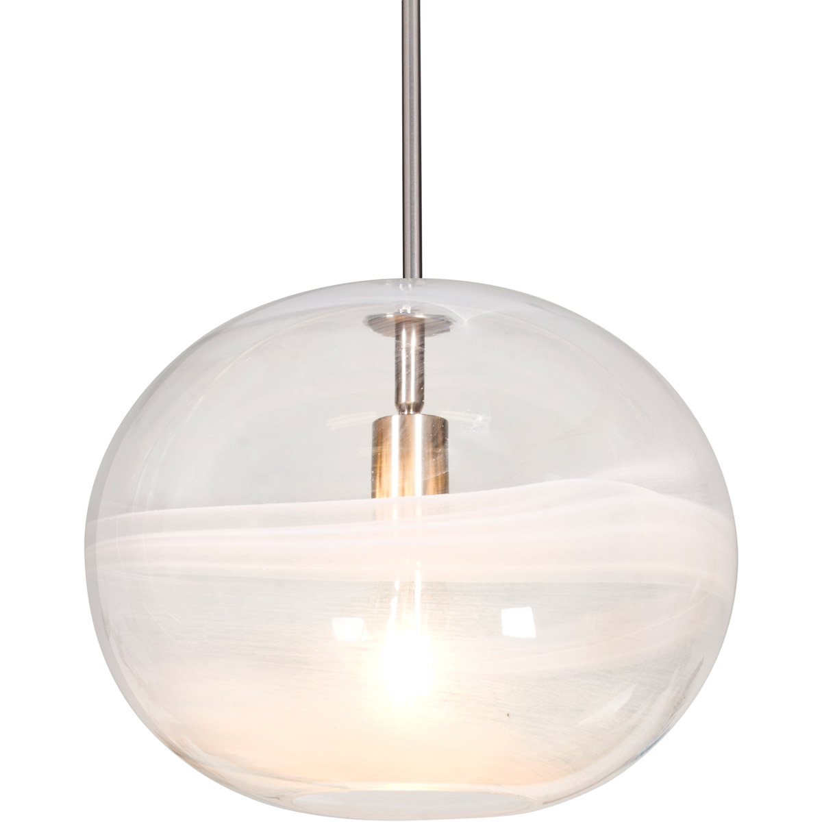 Besa Lighting 1TT-GENOCL-SN Geno 1 Light Satin Nickel Pendant Ceiling Light