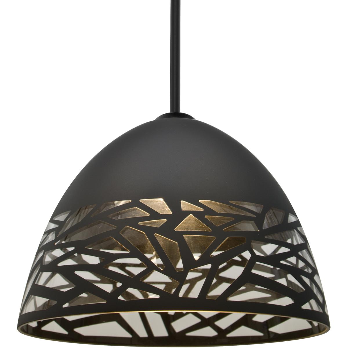 Besa Lighting 1TT-KIEVBK-BK Kiev 1 Light Black Stem Pendant Ceiling Light