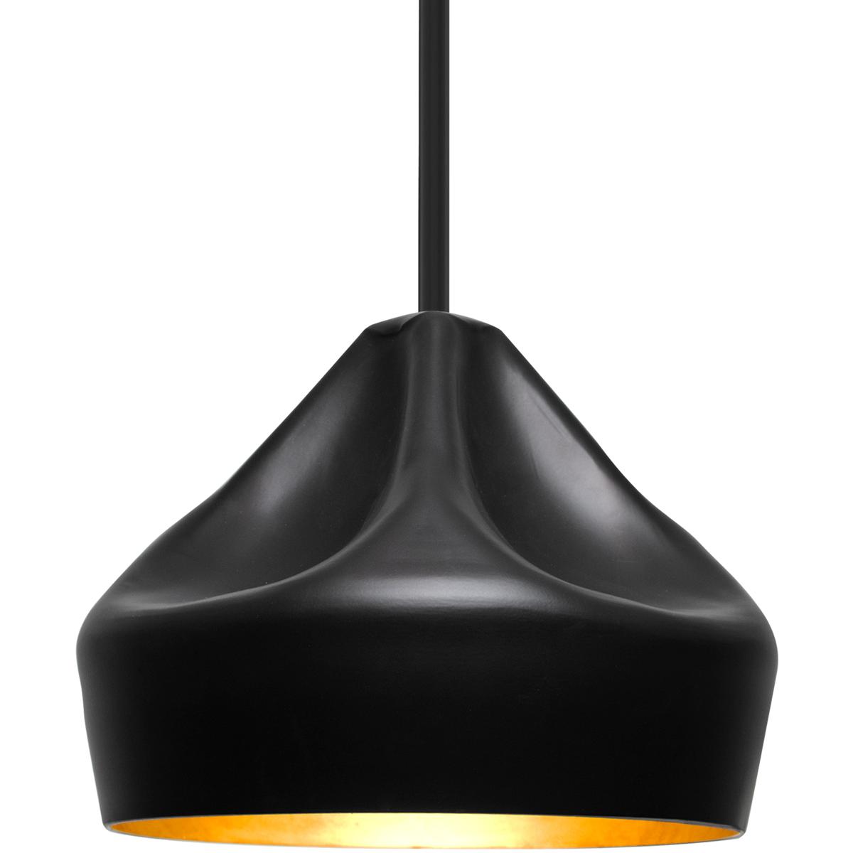 Besa Lighting 1TT-LOTUS-BK Lotus 1 Light Black Stem Pendant Ceiling Light