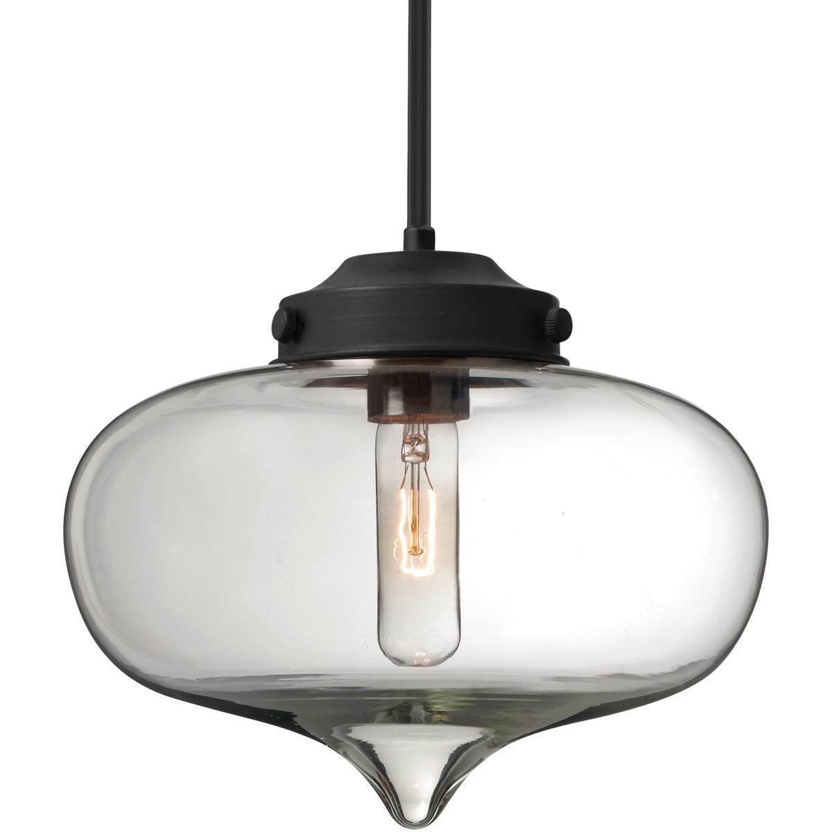 Besa Lighting 1TT-MIRACL-BK Mira 1 Light Black Cord Pendant Ceiling Light