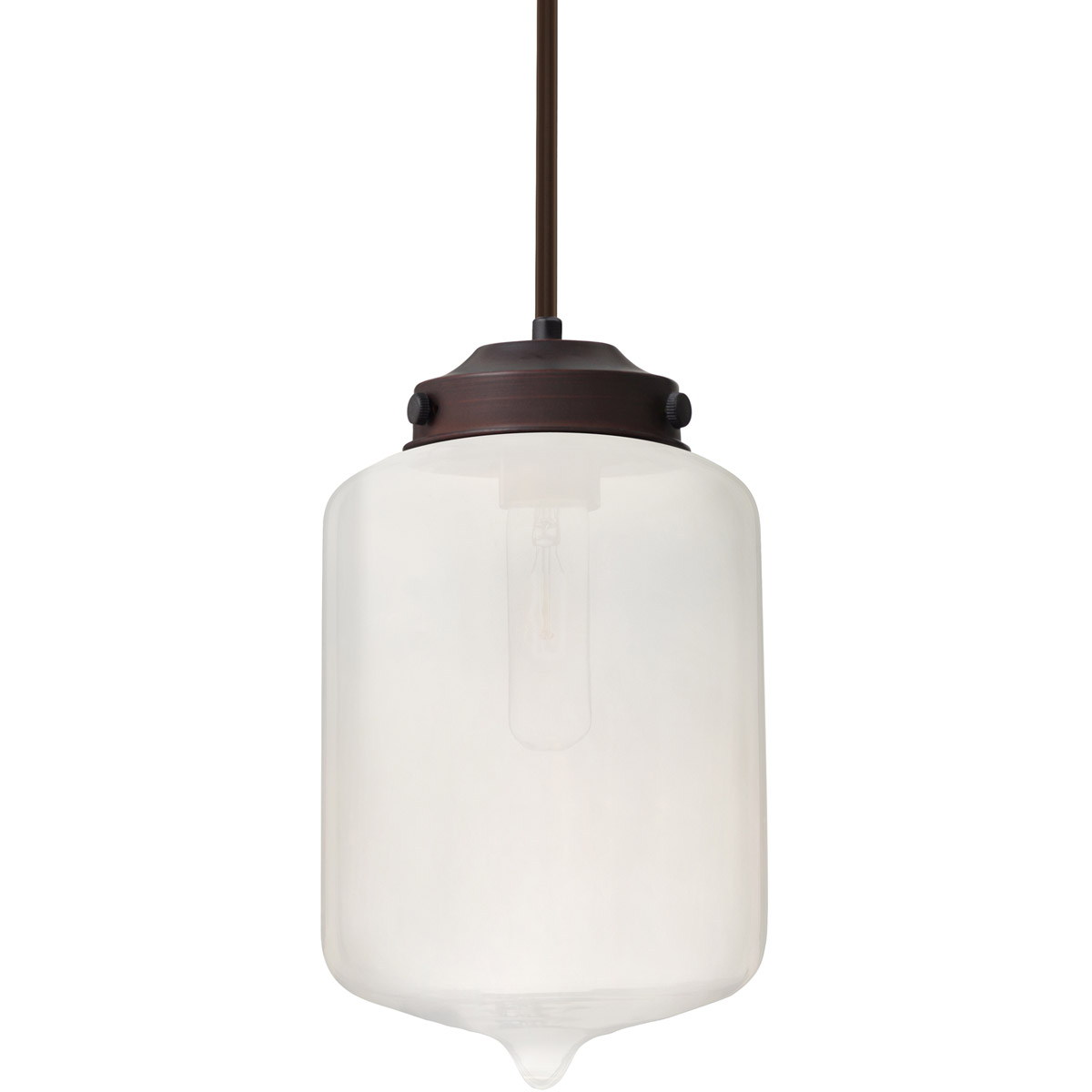 Besa Lighting 1TT-OLINFR-BR Olin 1 Light Bronze Stem Pendant Ceiling Light in Frost Glass